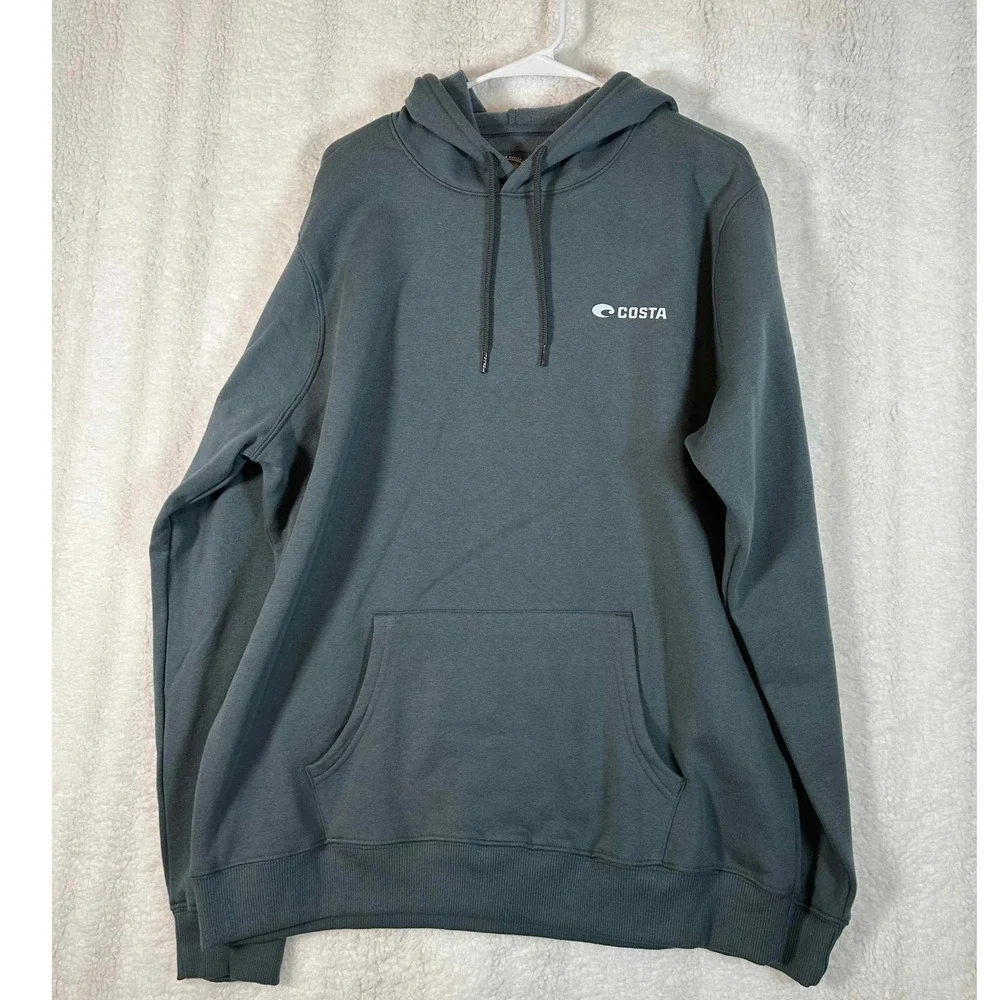 Costa Pullover Hoodie Sweatshirt Pocket Blue Mens Size XL - Picture 2 of 13